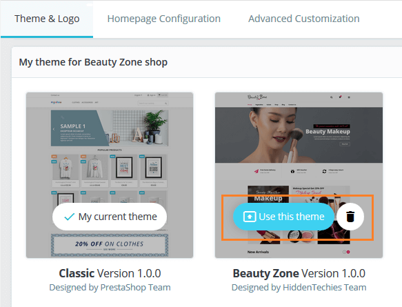 Apply Uploaded Theme