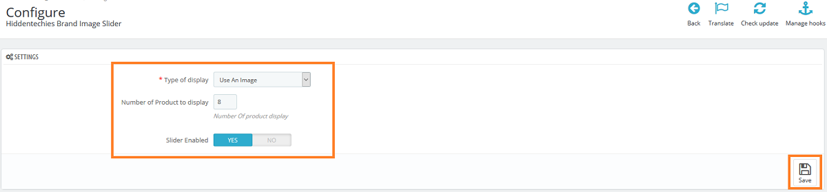 Brand Image  slider configure