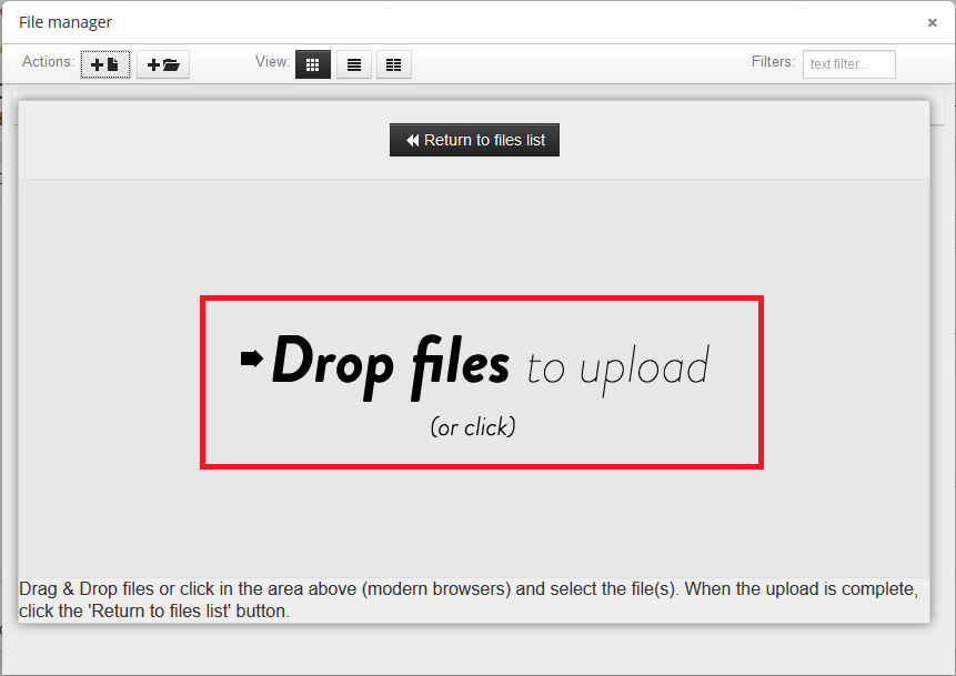 Click Return to Files List