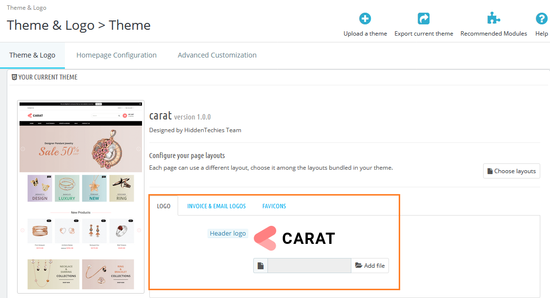Add Your Theme Logo