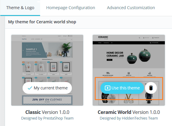 Apply Uploaded Theme