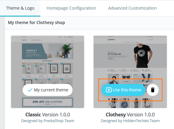 Apply Uploaded Theme