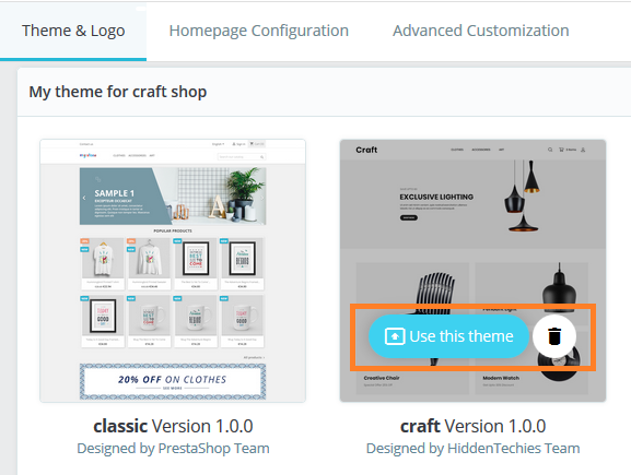 Apply Uploaded Theme