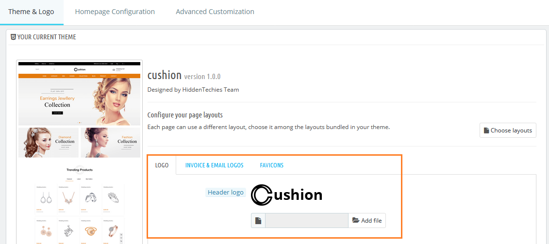 Add Your Theme Logo