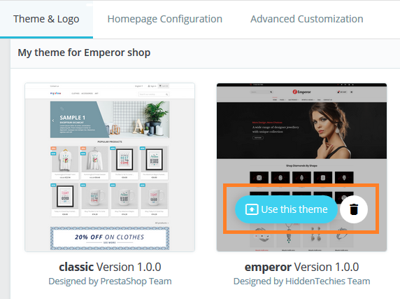 Apply Uploaded Theme