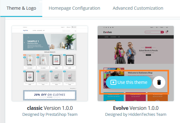 Apply Uploaded Theme