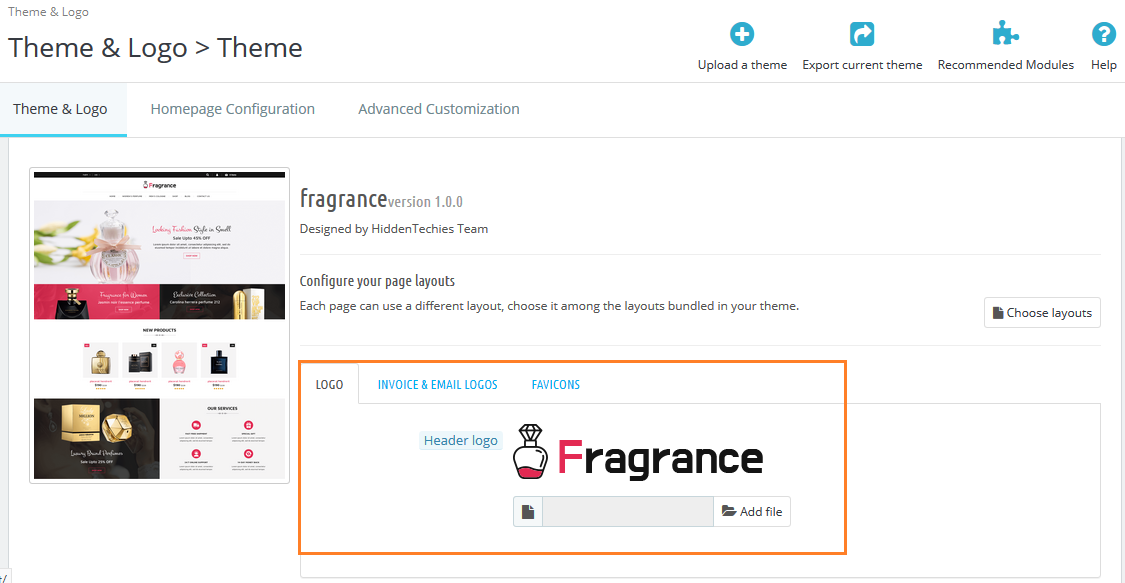 Add Your Theme Logo