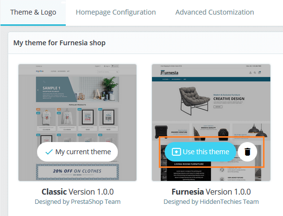 Apply Uploaded Theme