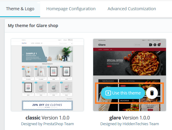 Apply Uploaded Theme