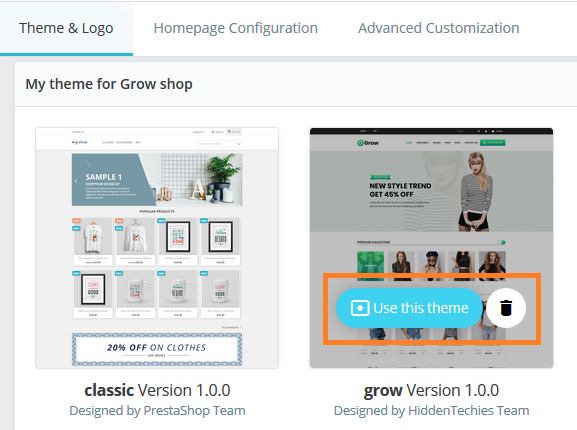 Apply Uploaded Theme