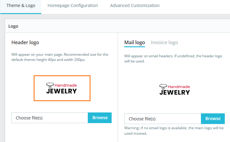 Add Your Theme Logo