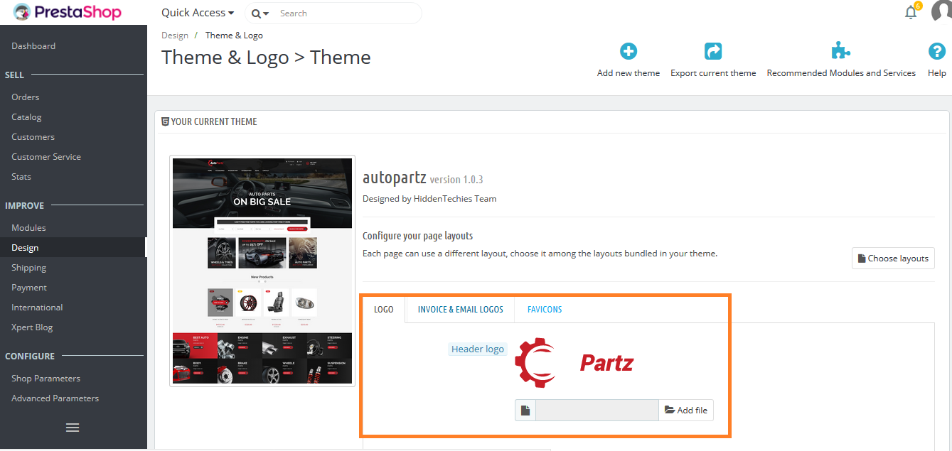 Add Your Theme Logo