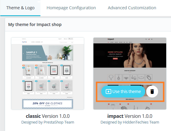 Apply Uploaded Theme