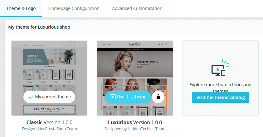 Apply Uploaded Theme