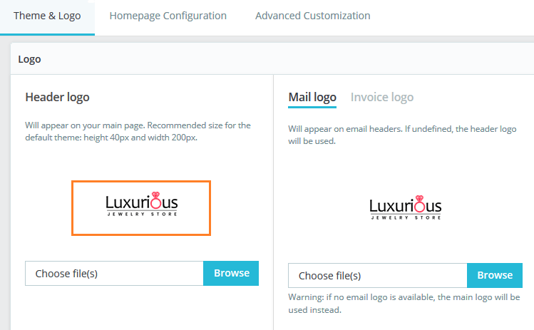 Add Your Theme Logo