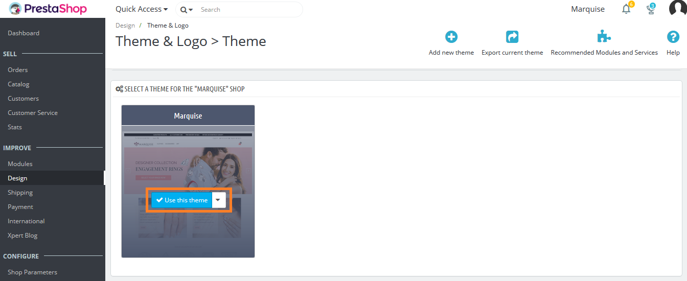 Apply Uploaded Theme