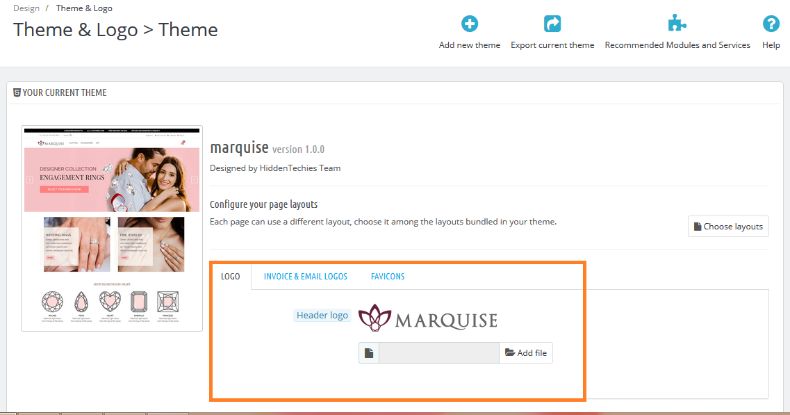 Add Your Theme Logo