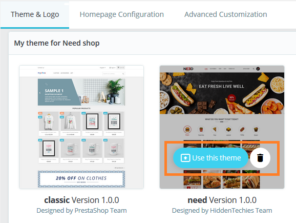 Apply Uploaded Theme