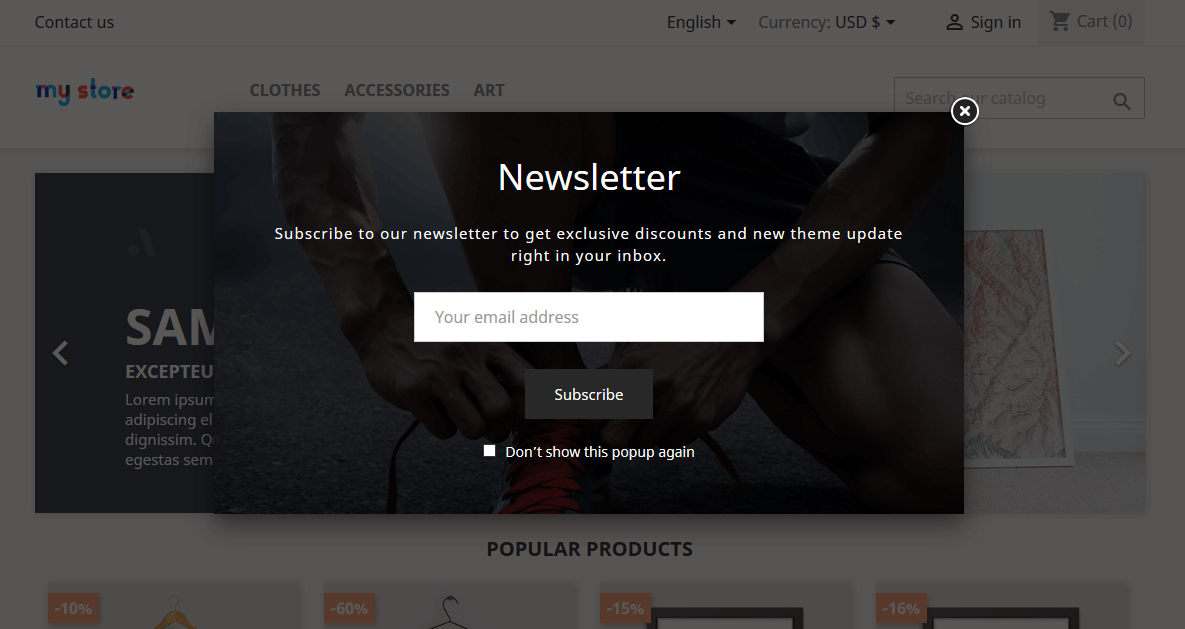 Newsletter Popup Demo Layout2 