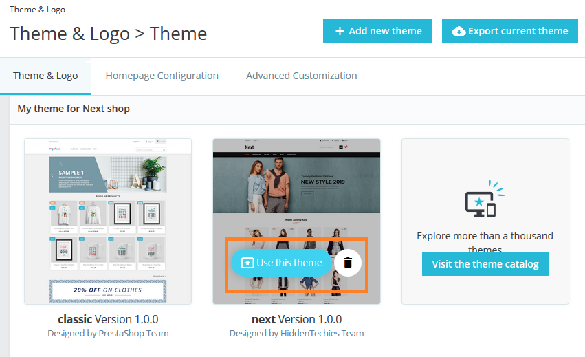 Apply Uploaded Theme