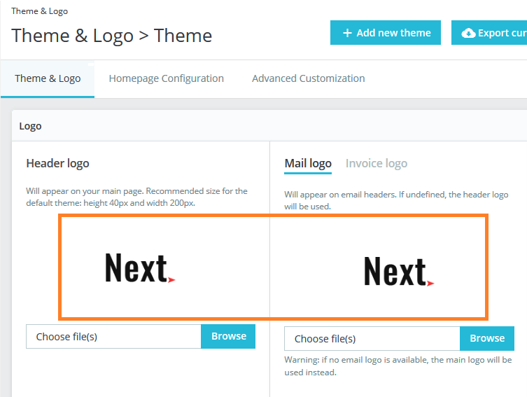 Add Your Theme Logo