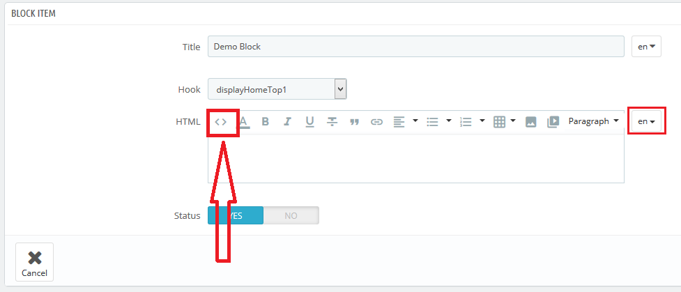 Edit Html in Static Block