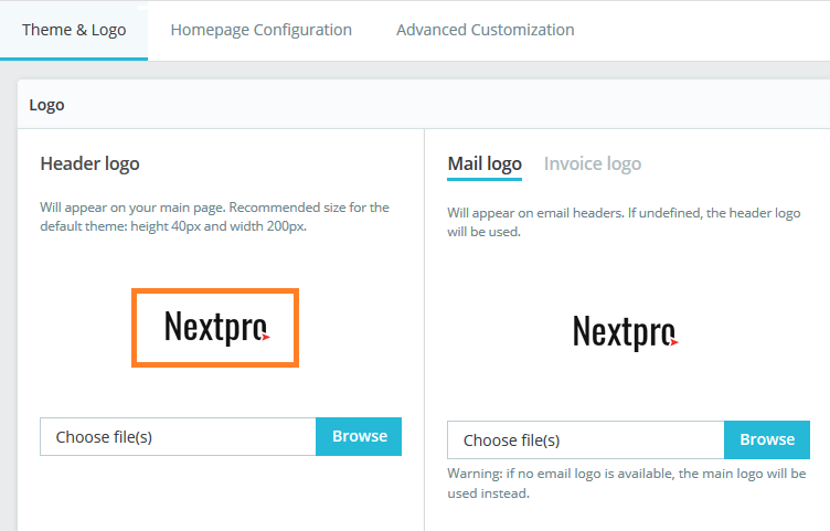 Add Your Theme Logo