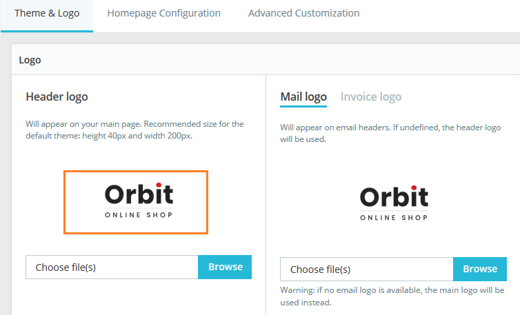 Add Your Theme Logo