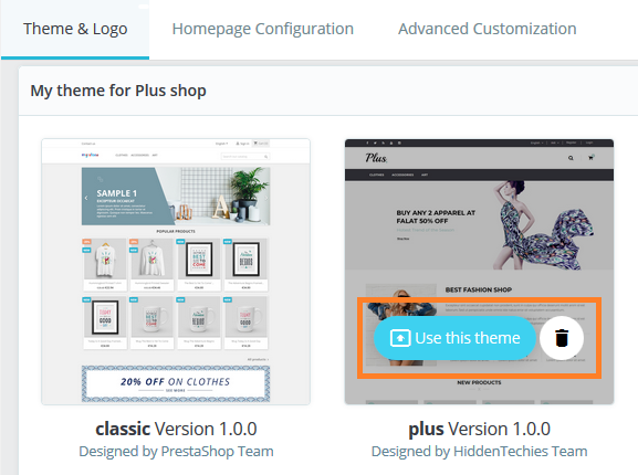 Apply Uploaded Theme