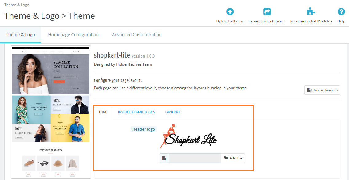 Add Your Theme Logo