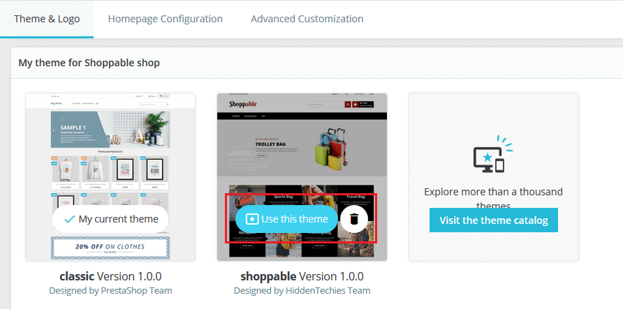 Apply Uploaded Theme