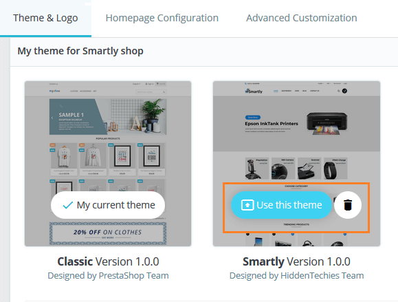 Apply Uploaded Theme