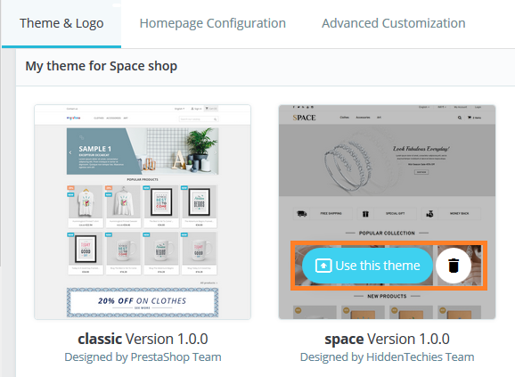 Apply Uploaded Theme