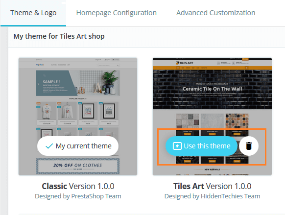 Apply Uploaded Theme