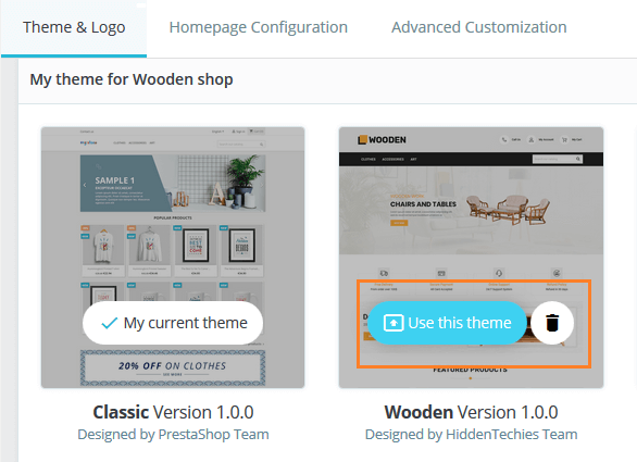 Apply Uploaded Theme