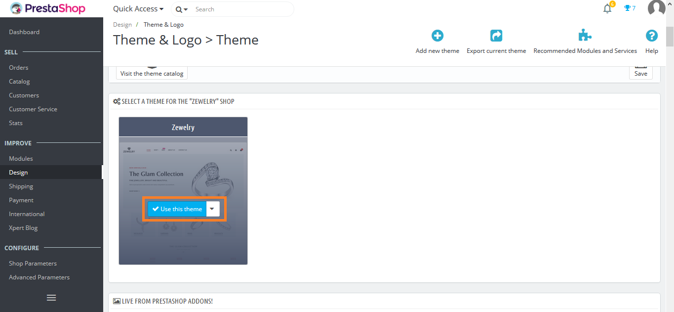 Apply Uploaded Theme