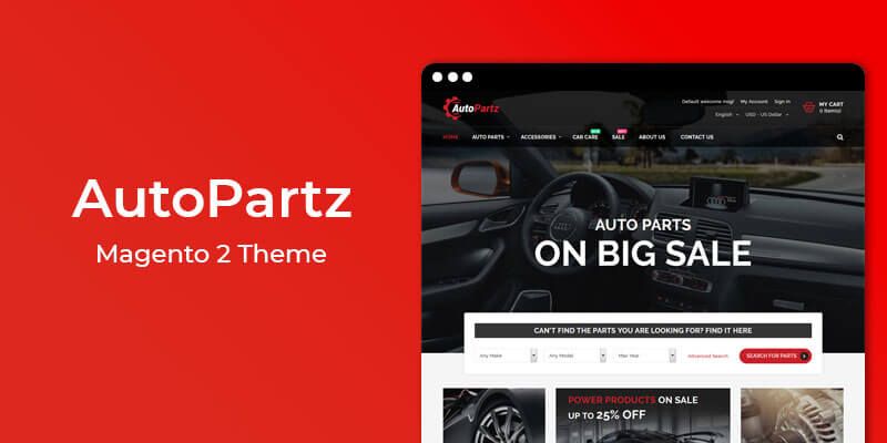 AutoPartz - Premium Responsive Auto Parts Magento 2 Theme