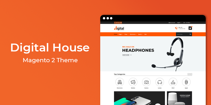 Digital House - Responsive Electronics Magento 2 Theme
