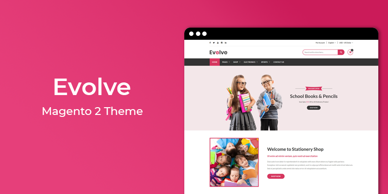 Evolve – Stationery Store Responsive Magento 2 Theme