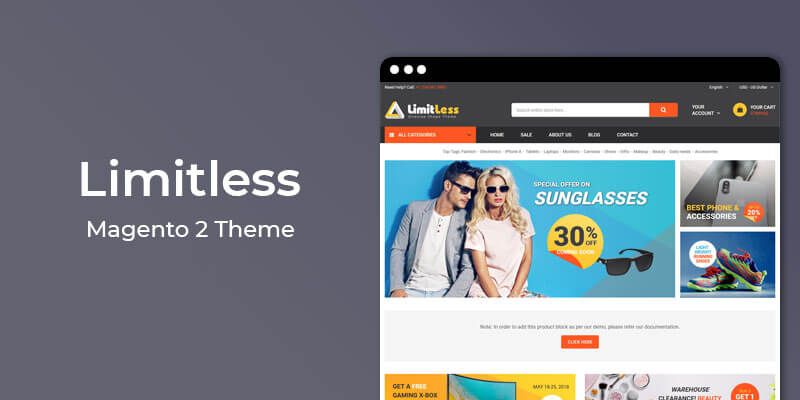 Limitless Responisve Marketplace Magento 2 Theme