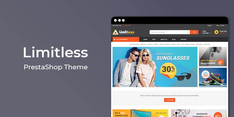 Limitless - Responsive Marketplace Prestashop Theme