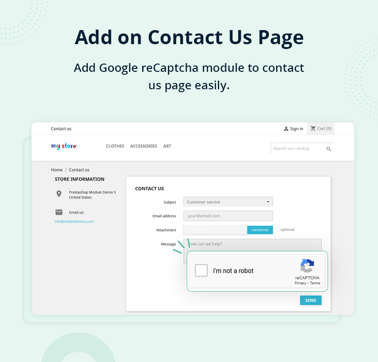 Add on Contact Us Page