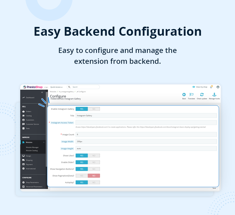 Instagram Gallery Prestashop Module | Prestashop Modules by HiddenTechies