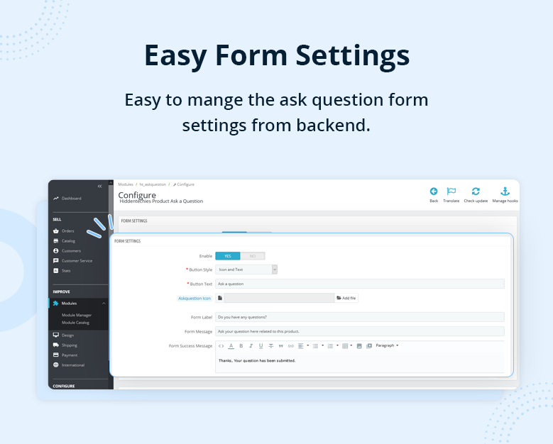 Easy Form Settings