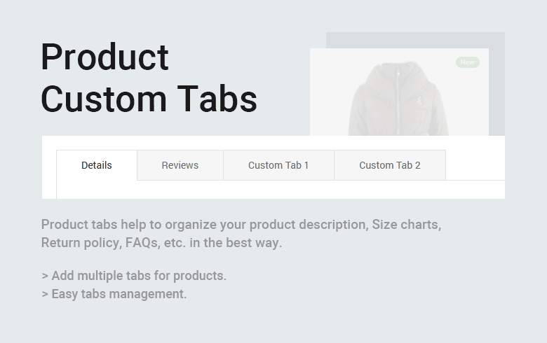 Product Custom Tabs Magento 2 Theme