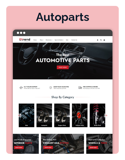 Etrend Auto Parts Layout