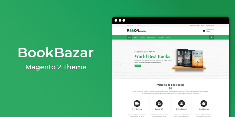 BookBazar - Online Book Store Magento 2 Theme
