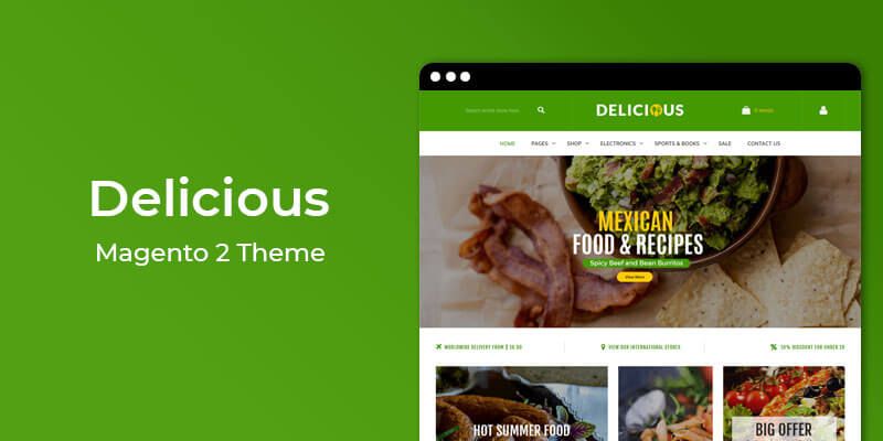 Delicious - Restaurant & Online Food Store Magento 2 Theme