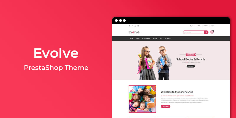 Evolve – Stationery Store Responsive PrestaShop Theme