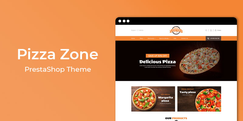 Pizza Zone - Restaurant & Online Food Store  Prestashop Theme